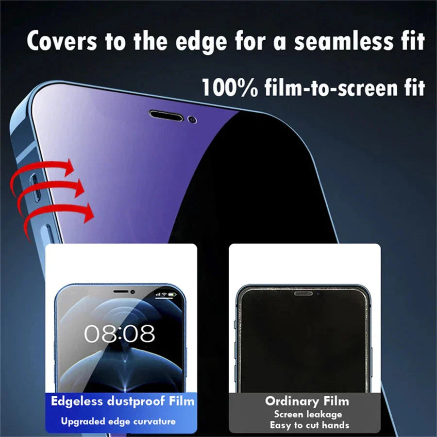 6in1 3Pcs Privacy Anti-blue Ray Screen Protector  +3 Metal Camera Lens For iPhone 17 16 15 14 13