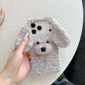 3D Cartoon Teddy Puppy Plush Phone Case For iPhone