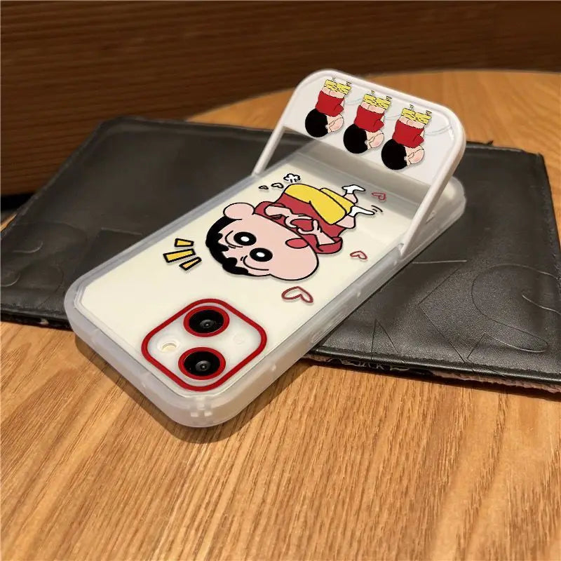 Cartoon Than Heart Shaped Crayon Shin Chan Phone Case For iPhone