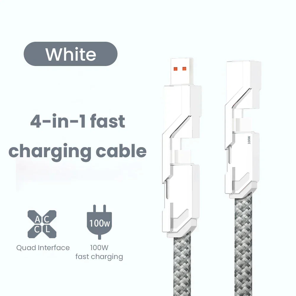 4-in-1 The Cable  Fast Charger for iPhone Series And Samsung Series